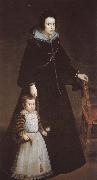 VELAZQUEZ, Diego Rodriguez de Silva y Princess and her son oil painting reproduction